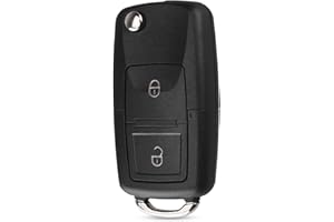 HooRLZ Volkswagen Key Fob Cover Replacement For Vw Golf Polo Bora Passat Touran MK4 Skoda Seat Leon Remote Car Key Case Shell, 2 Button Vw Golf Key Fob - Without Blade