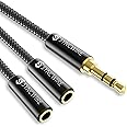 Syncwire Audio Y Splitter Kabel - 23cm- 3,5mm Male auf 2X Female Nylon Kopfhörer Doppelstecker für Apple, Samsung, Smartphone