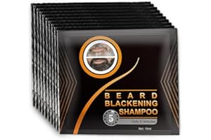NANKOYAL Guys Natural Darkening Beard Shampoo,15 P-cs 0.63oz Beard Shampoo Beard Blackening Shampoo Natural Beard Wash Beard Dye,Black Beard Hair Shampoo Dye For All Beard Types And Lengths