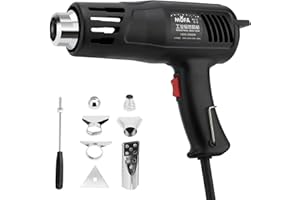 HISUEKIG Décapeur Thermique 1200w, Professionnel Pistolet Air Chaud, Heat Gun, 150-550 °C Pistolet A Air Chaud pour Emballage De Film De Voiture