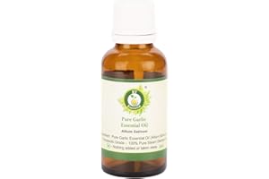 R V Essential Huile essentielle d'ail pur 5ml (0.169oz) - Allium Sativum (100% Pur et naturelle Distillée vapeur) Pure Garlic Essential Oil