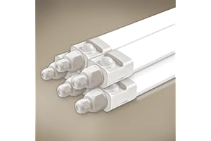 Tobeter 5 Pièces Neon LED 150 CM avec Detecteur de Mouvement, 45W 4500LM Tube Sensor Lampe, Linkable Luminaire Plafonnier Reglette Led, Blanc Neutre 4000K IP65 Pour Garage, Cave, Atelier, Couloir