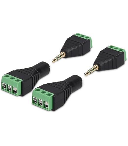 Klinkenadapter 3.5mm 3,5-mm-Klinkenadapter Auf 3-Pin Schraubklemmen – Vergoldet Für Audio & Hobby-Elektronik Audio Adapter Schraubklemmen