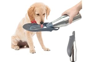 Water Bottle for Dogs, ZoneYan 750 ml Stainless Steel Dog Drinking Bottle for Travel, Portable Water Bottle for Pets, Leak-proof Dog Water Dispenser for Travel, Parks, Camping, Hiking