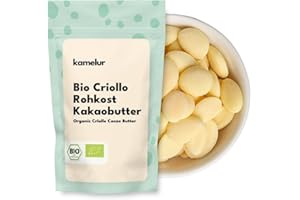 ‎KAMELUR Kamelur 500g BIO Kakaobutter kaltgepresst aus Criollo Kakaobohnen - in Lebensmittelqualität ohne jegliche Zusätze - Rohkost - Exklusive Kakao Butter als Grundlage für Schokolade oder Pralinen