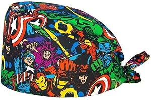 SORPRESA DENTAL Cappello da Sala operatoria dei Vendicatori, Cappello Chirurgico Supereroi, Cappelli infermieristici, Stampato, Cuffia chirurgica di Supereroi. Taglia Unica.