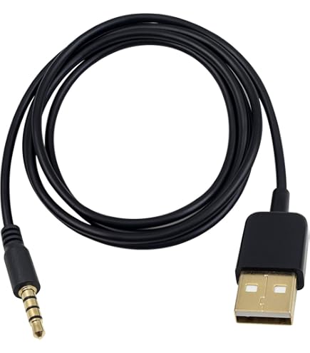 Câble De Charge USB Vers Jack 3.5mm Vhbw - Compatible Avec Les Casques JBL Synchros E30, S400BT, S500, S700 (55cm, Noir)