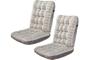 JORTUIO Pack 2/4/6 Cojines para Silla con Respaldo ,Cojín de Silla Oficina ,Cojines para Silla de Terraza Acolchados,para Gaming,Mecedora,Terraza,Ruedas,Exterior Jardin ( Color : W , Size : 33x42x45cm2pcs )