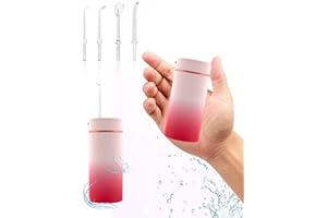 Water Flosser for Teeth Cordless-DDKJ Portable Electric Flosser with Detachable Water Tank,Oral Irrigator Water Dental Flosser,4 Modes and 4 Jet Tips,50-Days Use,Built-in Battery for Travel&Home Use