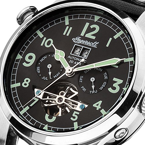 Ingersoll Herren Analog Automatik Uhr mit Leder Armband I02102