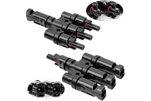 URAQT T Connecteur Solaire, 1 Pair 3 to 1 T Connecteur de panneau solaire MFFF/FMMM, Connecteu de Branche pour Connexion Parallèle Entre Panneaux Solair