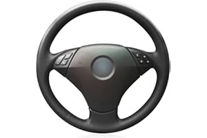 MEWANT Sew Housse de volant pour BMW E60 (berline) 530d 2003-2009 E61 (Touring) 2004 2005-2008 2009, en cuir microfibre/volants et accessoires pour BMW E60 530d E61