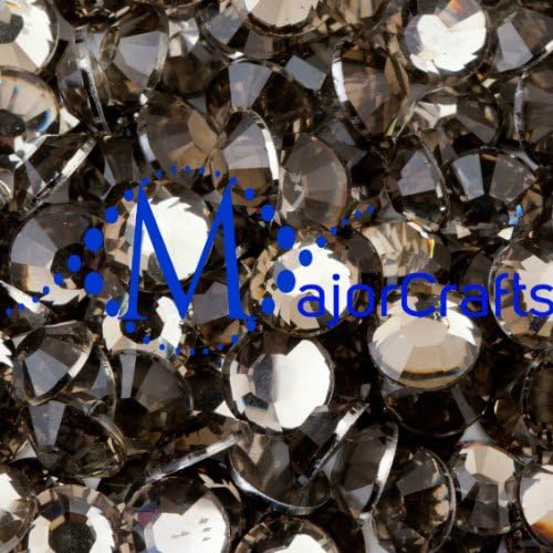 MajorCrafts 1000pcs Grey 5mm ss20 Flat Back Round Resin Rhinestones