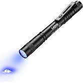 Lepro 365nm UV Flashlight, 3 AAA Batteries Included | Mini UV Flashlight, Bags Detect Banknotes Stains Clothes Carpets Traces