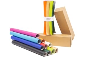 GIURI TESSUTI - ECOPACK BREMA, Ritagli di Ecopelle, 10 fogli in similpelle a tinta unita 45x45 cm, Pack da 10 colori – Ideali per lavori artigianali, lavori creativi, patchwork e fai da te