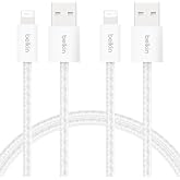 Belkin 2'li &Ouml;rg&uuml;l&uuml; USB-A - Lightning Kablo 1,5 m, Yumuşak, Esnek ve Hızlı Şarj Kablosu, iPhone 14 ve &Ouml;nceki Modeller, 9. Nesi