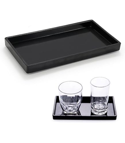 Vassoi In Silicone Per Bagno - 2 Pezzi Neri, 20x10cm, Organizer Per Cosmetici E Accessori