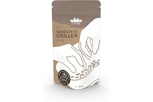 ‎ENTOSUS EntoSus – getrocknete und geröstete Grillen, Geschmack: Pur, 1x 20g, crunchy Snackgrillen, nachhaltiger Fleischersatz, Insekten als Protein Snack oder als Kochzutat, in Deutschland gezüchtet