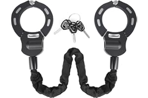 SKUTZTEK Candado de Bicicleta Antirrobo con Llave, Candado de Cadena Grueso de 10mm para Scooters/Patinetes Eléctricos/Bicicletas/Motocicletas, Cabezal Giratorio 360°, Resistente al Agua y Corte