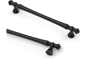 9BUILD 10 Pack Matte Black Cabinet Handles - Zinc Alloy - 160mm - Wardrobe & Kitchen Cupboard Handles - UK0036