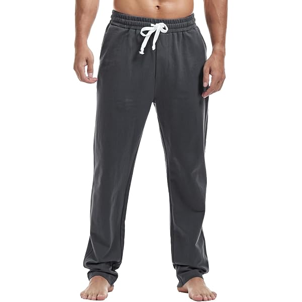 Pantalon De Jogging Homme En Coton 100% Avec Poches - Pantalon Loisir Fitness Cordon Serrage
