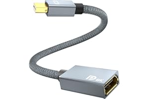ULT-WIIQ Mini DisplayPort to DisplayPort 1.4a Adapter, Thunderbolt 2 to DP Female Cable with 8K@60Hz, 4K@120/144Hz, 2K@240Hz, HDR, Dolby, HDCP 2.2, FreeSync, G-SYNC for iMac, MacBook, Laptop, Monitor, Graphics
