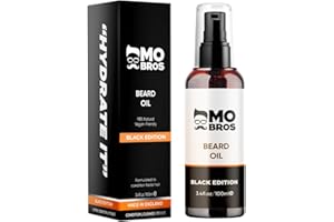 MO BRO'S Mo Bros Beard Oil 100ml - Black Edition. Cologne Inspired. Nourishing and Conditioning Formula. Rich in Omegas and Vitamin E, Promotes Healthy Beard Growth.