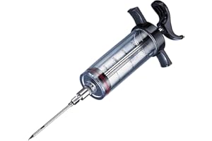 ‎WESTMARK Westmark Marinierspritze mit abnehmbarer Nadel, Länge: 22,5 cm, Mit Skala bis 1,5 oz/50 ml, Kunststoff/Rostfreier Edelstahl, Transparent/Schwarz, 61422280