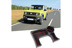 ZCLINKO Compatible avec Suzuki Jimny JB64 JB74 MT 2018-2021 2022 2023 (Manual) Voiture Boîte de rangement,Accoudoir Plateau Console Centrale pour Accessoires avec Tapis Antidérapan
