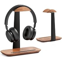 Support Casque De Bureau En Aluminium - Compatible AirPods Max, Beats, Bose, Sony, Etc. - Base Lourde Antidérapante - Noir