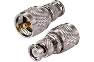 Vecys Adattatore Radio CB PL259 Adattatore per Antenna UHF Maschio a BNC Maschio per CB Antenna Walkie Talkie Radio Portatile Bidirezionale SO 239 Dispositivi LAN Wireless Coassiali (2 pezzi)