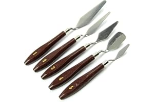 HAHAHAPPY Cuchillo de paleta 5pcs raspador mezclado de acero inoxidable Set espatula cuchillos para artista pintura al óleo