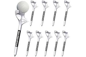 GALAMAX 10 Pcs Golf Tees, Unbreakable 10° Golf Tees Plastic, Personalised Low Resistance Golf Tee and Increase Distance Golf Accessories