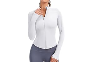 JoyGirl Damen Sportjacke Full Reißverschluss Laufjacke Langarm Shirt Gym Fitness Top Yoga Oberteil Trainingsjacke mit Daumenloch