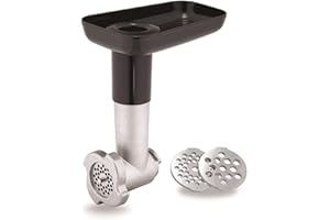Moulinex Hachoir à viande, Tête hachoir, Hache gros et fin, Accessoire officiel compatible avec tous les robots pâtissier Masterchef Gourmet XF631BB1, Noir