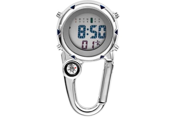 JewelryWe digital klocka för män och kvinnor mini mikrolight klocka ryggsäck spänne bä klocka för bergsklättring läkare sjuksköterskor kockar