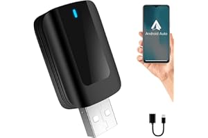YVVV Adaptador inalámbrico para coche Android, se actualiza rápidamente de cable a inalámbrico Android Auto Plug & Play, compatible con Android 11+ y coches con Android Auto con cable