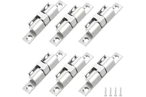 GZGXKJ 6 Pcs Brass Cabinet Cupboard Door Catch Ball Tension Catch Furniture Latch for Cupboard Latch, Internal Doors, Shoe Closet (Silver)