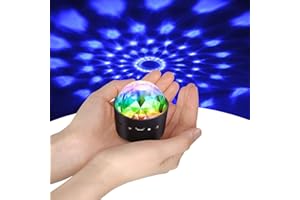 YIKANWEN Mini Disco Light wielokolorowa kula stroboskopowa LED, aktywowana dźwiękiem, przenośna, zasilanie bateryjne