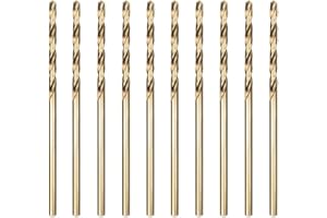 luwiscook M35 HSS Cobalt Bohrer Set 2.5mm 10-tlg. HSS Metallbohrer Professional Geschliffen Kobalt Spiralbohrer fur Edelstahl, Metall, Harte Stähle, Aluminium, Hölzern und Hartplastik