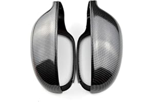 MKptopia ABS carbon black Copertura dello specchio Retrovisore Side Mirror Cap compatibile con VW Pa-ssat B6 R36 Golf 5 Je-tta MK5-Fibra di carbonio
