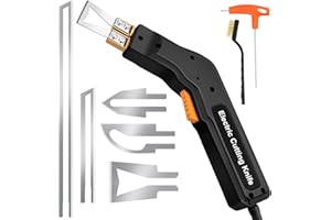 YERFKAN Styroporschneider, 300W Styropor Schneidegerät mit 5 Nichrom Klingen Schnell-Heißdrahtschneider 0-650℃, Elektrische Heißmesser mit Dichtungsfolie für Styropor EPS/EPP/EVA Seil Stoff Schaum Plastik