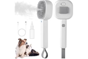 AYESY 4 in 1 Spazzola a Vapore per Gatti, Spazzola per massaggio Spray Vapore per Gatti Pelo Lungo e Cani Capelli Rimuovere Peli Aggrovigliati Pettine Cura Depilazione Pulizia Depilazione con un Clic