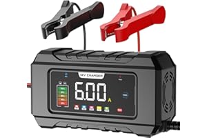 NEXPEAK NC101 PRO 6A Autobatterie Ladegerät, 12V Smart Ladegerät Autobatterie, tragbares 8-stufiges Batterie Ladegerät Auto mit Temperaturausgleich für PKW, LKW, Motorrad, Rasenmäher, Boot