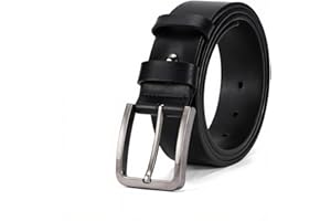 Justay Comf Pasek męski, skórzany pasek ze skóry bydlęcej dla mężczyzn, dżinsy, prawdziwa skóra, brązowy, prezent dla mężczyzn