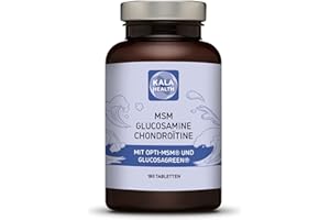 ‎KALA HEALTH Kala Health – 180 Tabletten OptiMSM (Methylsulfonylmethan), GlucosaGreen (Glucosamin), ChondroPure (Chondroitin) und Ester-C (vitamin C), frei von Magnesiumstearat und Siliciumdioxid