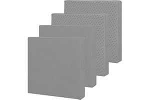 Easy-Going Waterproof Patio Cushion Covers ONLY Covers 24x24x4 inch 4 Pack Replacement Non-Slip Outdoor Seat Cushion Slipcover with Zipper. Gray