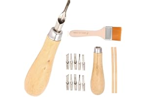 WORUIB 2 Set Lino Cutting Tools, Linoleum Cutter Tools for Printmaking, Sculpture, and Handicrafts, Lino Cutting Printing Tool Kit with 1 Cleaning Brush