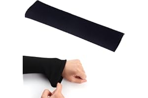 NIUHONG 40 Cm Puños Manga Negro Ropa Puños Elásticos Mangas Punto Elástico Reemplazo Manga Costura Reparación Chaquetas Plumón Hacia Abajo Parches Reparación Chaqueta Suéter Tela Costura DIY (Negro)