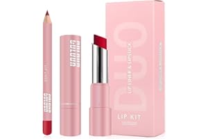 WATERMASTER 2-in-1 Red Lip Liner & Lipstick Set - Matte Lip Kit with Waterproof, Smudge-Proof Formula, Red Lipstick Long Lasting, Gifts for Women, teenage girls